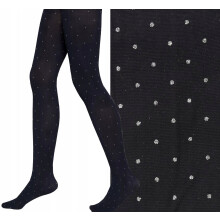 Collant in microfibra WOLA 60 denari con glitter e pois neri 140/146 x 33