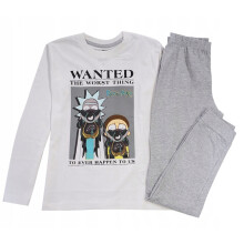 Pigiama da bambino Rick and Morty in cotone a maniche lunghe grigio 158 D012V