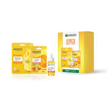 Garnier Vitamin C* Glow Getter Giftset - Face Serum, Sheet Mask & Eye Mask | Brightens Skin, Reduces Dark Spots, Evens Skin Tone, For Dull Skin