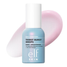 e.l.f. Holy Hydration! Thirst Burst Gel Serum Drops with Hyaluronic Acid & 5% Niacinamide for dewy, plump skin.