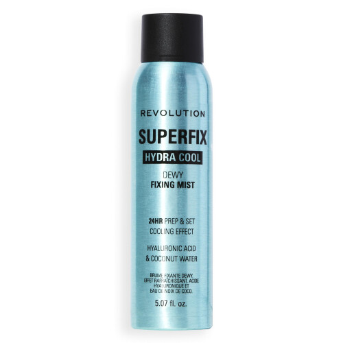 Revolution Superfix Hydra Cool Prep + Fix Continuous Fixing Mist, 150ml, Hydrating Face Spray for Makeup, Vegan.