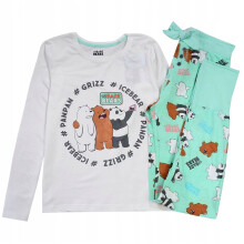 Pigiama da bambina Between Us Bears a maniche lunghe, colore menta 146 D050Q