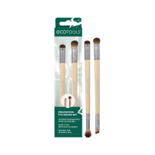 EcoTools Eye Brush Set (2 Piece). For Liquid, Cream & Powder Eyeshadow & Liner. Dual-Sided, Vegan, Cruelty-Free, Eco-Friendly.
