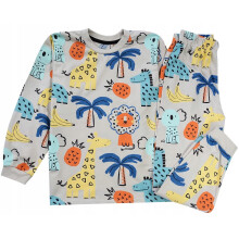 Set pigiama a maniche lunghe con animali dello zoo, beige, taglia 8 J201C