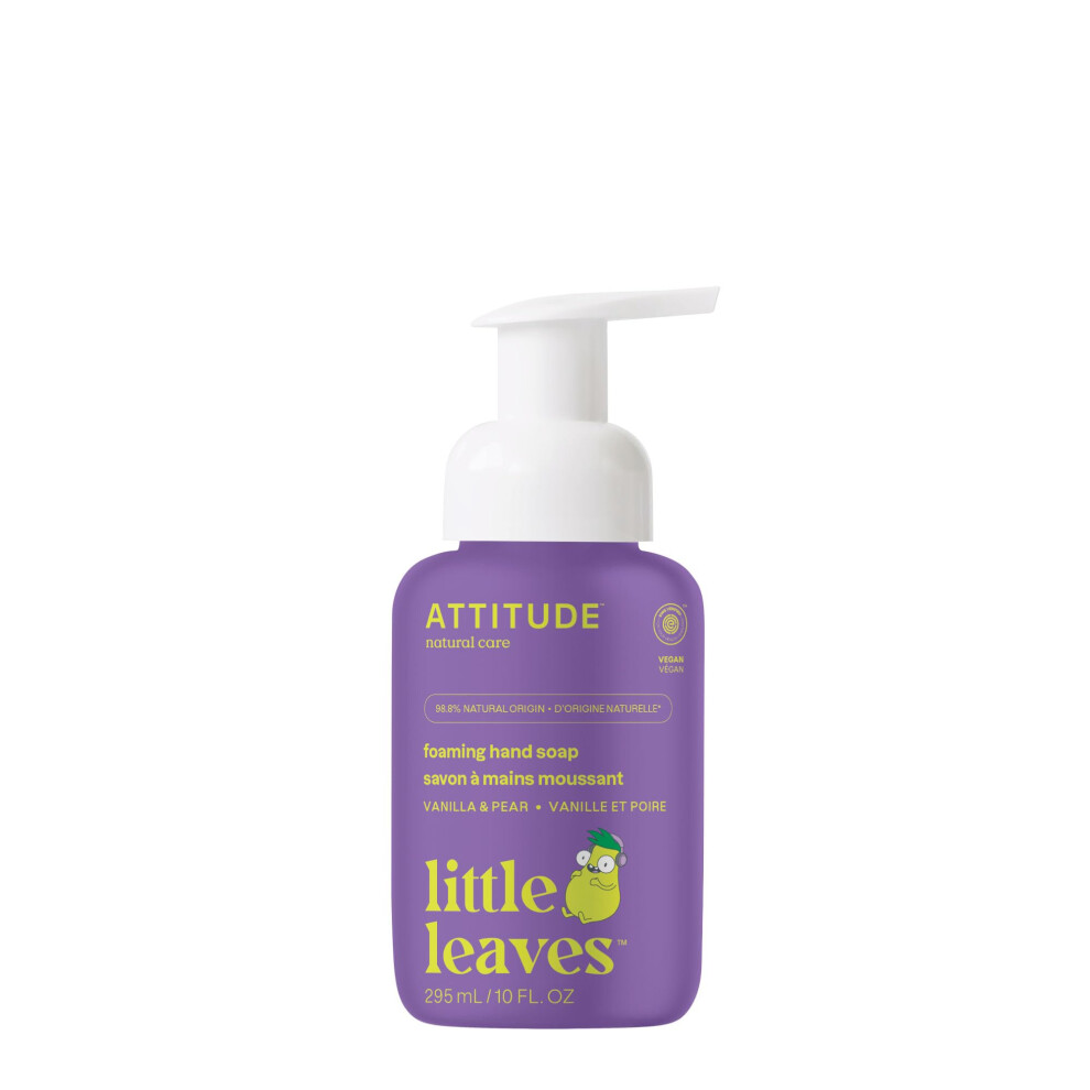 Bio Spectra Attitude Attitude Foaming Hand Soap For Kids, Ewg Verified, Dermatologically Tested, Plant- And Mineral-Based Ingredients, Vegan, Vanilla And Pear, 295 Ml