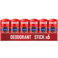 Old Spice Captain Men's Deodorant Stick 6x50ml. Long Lasting Odour Protection, 0% Aluminium Salts, Invisible On Black & White.