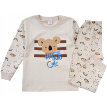 Pigiama a maniche lunghe da bambino in cotone KOALA beige taglia 6 J201N