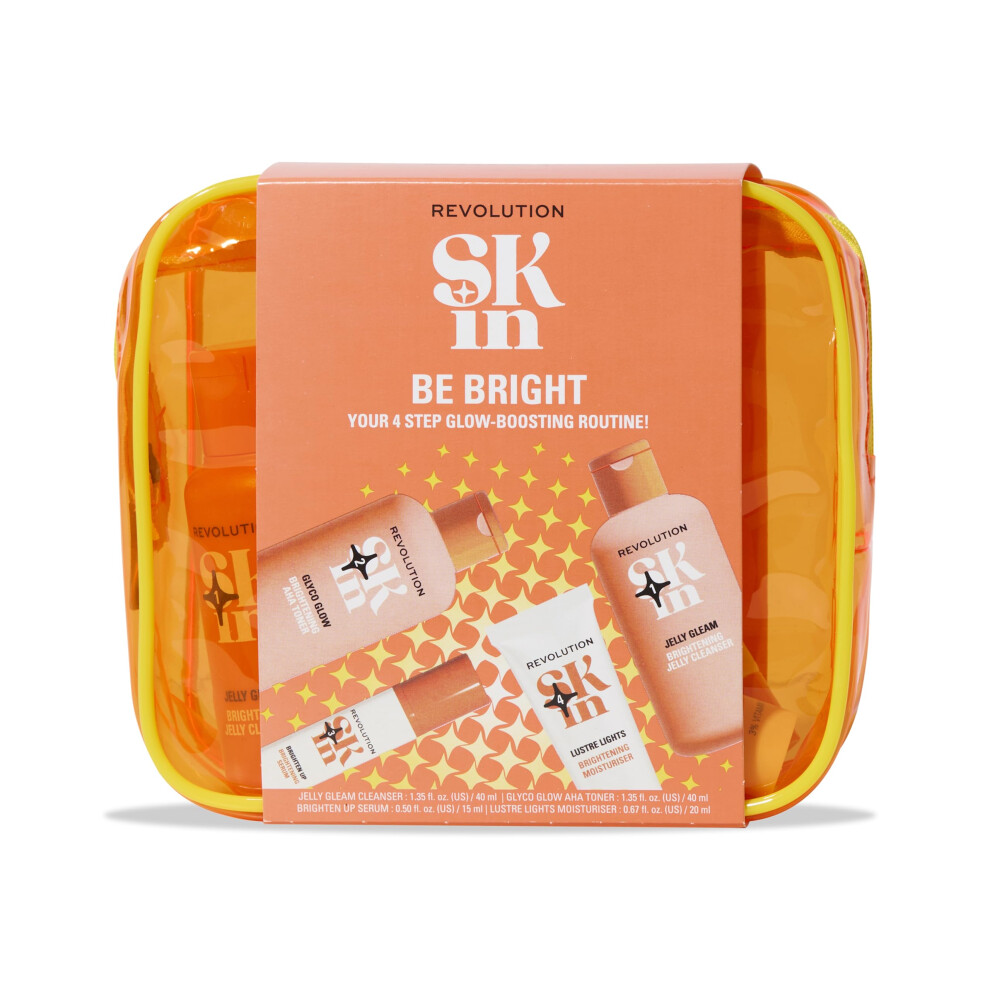 Revolution Skincare London Revolution Skin Brightening 4 Step Skincare Starter Kit, Includes Cleanser, Toner, Serum & Moisturiser, Vegan & Cruelty-Free.
