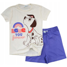 Pigiama da bambina in cotone, manica a 90, 101 Dalmati 92 ER01W