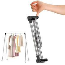 Varal de roupas dobrável e portátil, extensível, para viagens, ajustável de 330 a 720 mm, sem necessidade de instalação.