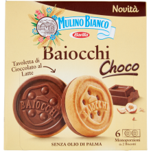 Galletas rellenas de crema Baiocchi Choco 144g - Mulino Bianco
