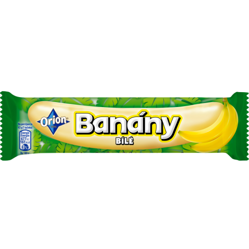 Plátanos en chocolate blanco 42g - Orion