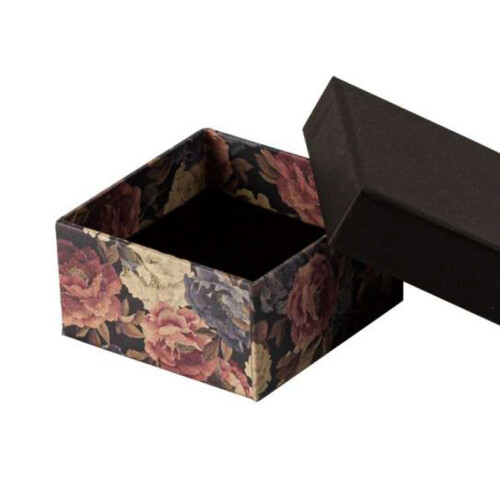 Schwarze Schmuckschatulle mit Blumenmuster