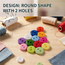 100pcs 8mm Mixed Color Round Shape Resin Buttons Sewing Accessories