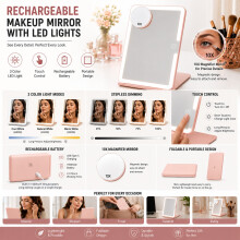 Makeup Mirror Portable LED Beauty USB Rechargeable