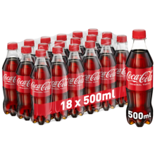 Coca-Cola kulsyreholdig drik i en flaske på 18 x 500 ml - Coca-Cola
