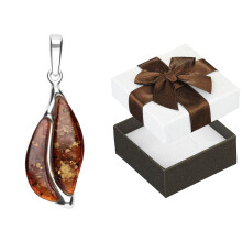 Colgante de Plata con Ámbar Elegante Colgante de Plata para Mujer Plata 925