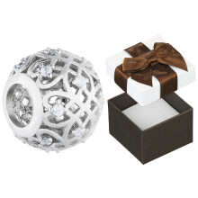 Charm de Plata con Cuentas Caladas de Circonita Cúbica para Pulsera Modular de Plata