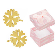 Pendientes de copo de nieve chapados en oro y plata para mujer.