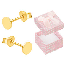 Pendientes de aro de plata chapados en oro de 4 mm para mujer