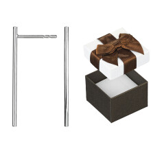 Pendientes de tubo de plata sencillos de 2 cm, elegantes pendientes de botón para mujer de plata