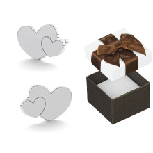 Pendientes de corazón de plata para mujer Pendientes de botón Corazones Corazones