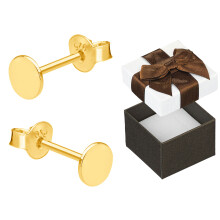 Pendientes de aro de plata chapados en oro de 4 mm para mujer
