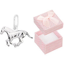 Colgante de Caballo de Plata Pequeño Colgante de Mujer Caballo Galopando Plata 925