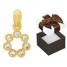 Pendentif pomme argenté plaqué or avec zircon cubique, petit pendentif doré pour femme