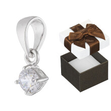 Pendentif ange en argent avec zircon cubique Petit pendentif ange plaqué rhodium avec zircon cubique