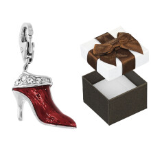 Charm de plata para pulsera de zapato con colgante de zapato rodiado con circonitas cúbicas
