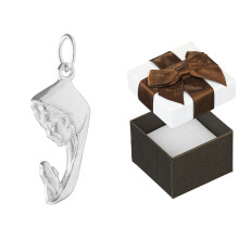 Pendentif cœur en argent avec zircon cubique ajouré, pendentif cœur oxydé
