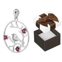 Pendentif plume en argent avec zircon cubique Petit pendentif plume oxydé avec zircon cubique