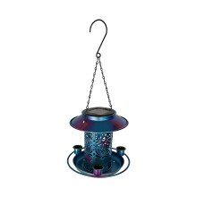 Sun Powered Hanging Bird Feeder With Colorful Pattern For