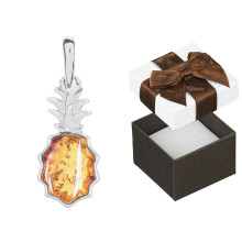 Pendentif croix en argent avec ambre, petit pendentif croix pour femme en argent