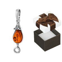 Pendentif chauve-souris en argent avec pendentif chauve-souris en argent oxydé ambré