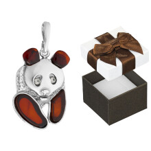 Pendentif papillon en argent avec ambre jaune, petit pendentif papillon pour femme