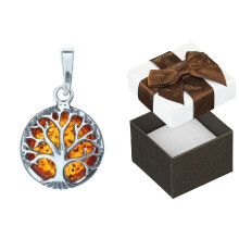 Pendentif mouche en argent avec petit pendentif insecte ajouré oxydé en ambre