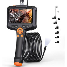 Endoscope Camera with Light, 8mm IP67 Waterproof Inspection Camera, 4.3 Inch IPS Screen, 1080P HD Pipe Camera with 8 Adj