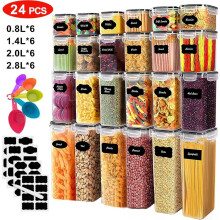 Storage Container Set with Lids, Large Airtight Kitchen Canisters and Fresh Food Storage Boxes