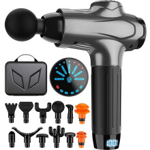 Pistolet de massage électrique pour soulager les muscles, ensemble de 12 pièces, alimentation USB, réglage multi-vitesses, outil de massage
