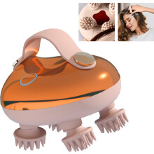 Appareil de massage électrique portable pour la tête, avec 4 griffes de massage amovibles, outil de massage relaxant du cuir chevelu pour un