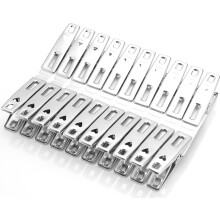 Lot de 100 pinces à linge en acier inoxydable, résistantes à la rouille, supports métalliques robustes