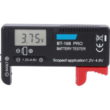 Battery Tester with LCD Capacity Display, Button Cell and Rechargeable Battery Checker for AAA AA C D 9V Batteries