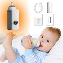 Chauffe-biberon rechargeable pour biberons, taille universelle, chauffage rapide, format compact pour les voyages, jusqu'à 5 heures d'autono