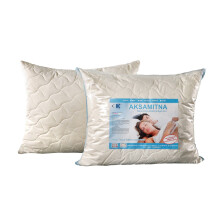 Oreiller anti-allergique 50x60 cm en velours écru avec fermeture éclair, 100% microfibre