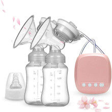 Tire-lait électrique double à 2 modes et 9 niveaux, rechargeable, rose pâle et portable