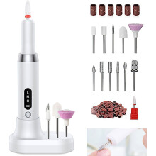 Kit de manucure électrique portable sans fil avec base de chargement, ponceuse à ongles 35 000 tr/min pour usage domestique et professionne