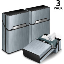Étui à cigarettes en métal (lot de 3) avec fermeture magnétique, porte-cigarettes en aluminium avec coque en plastique renforcé et fermeture