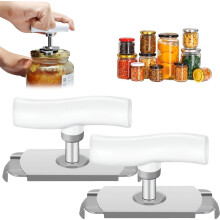 Lot de 2 ouvre-bocaux sans effort pour l'arthrite, ouvre-boîtes à prise facile pour les seniors, ouvre-verres à couvercle à vis, blanc